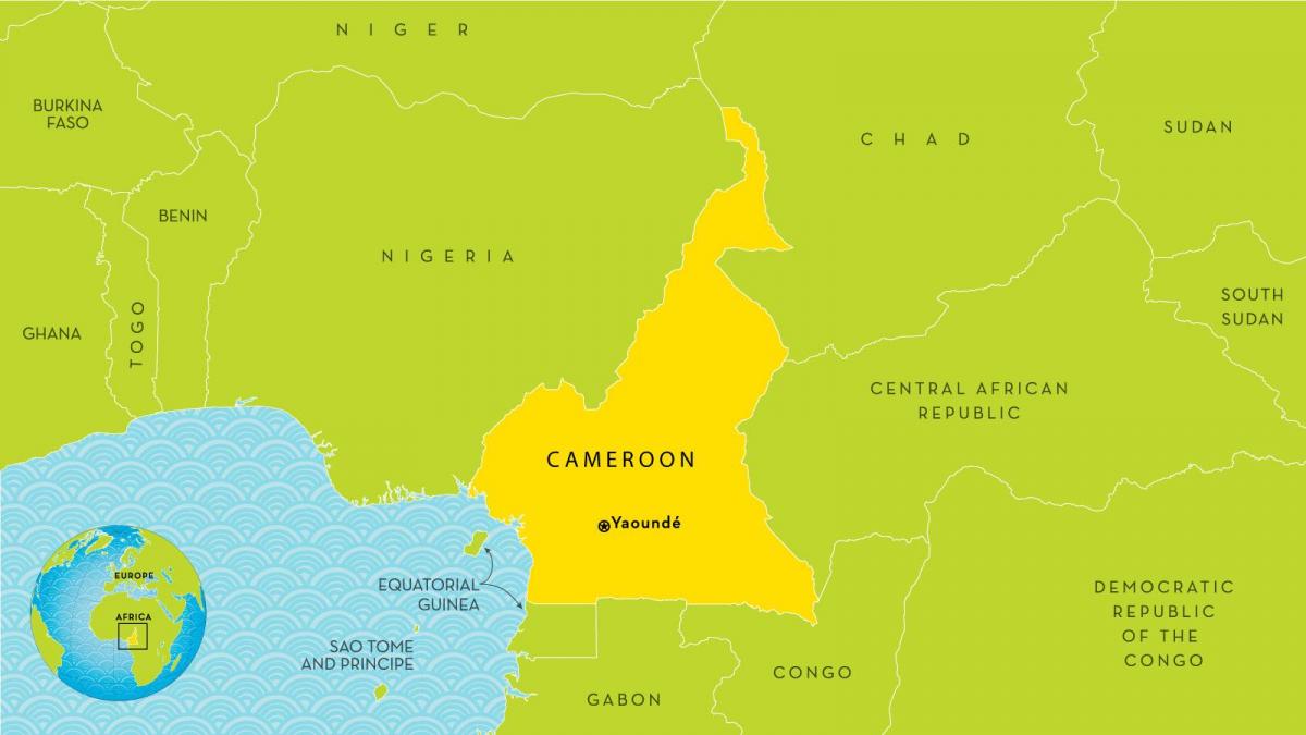 ramani ya Cameroon na nchi jirani