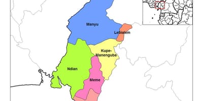 Ramani ya kusini magharibi kanda cameroo